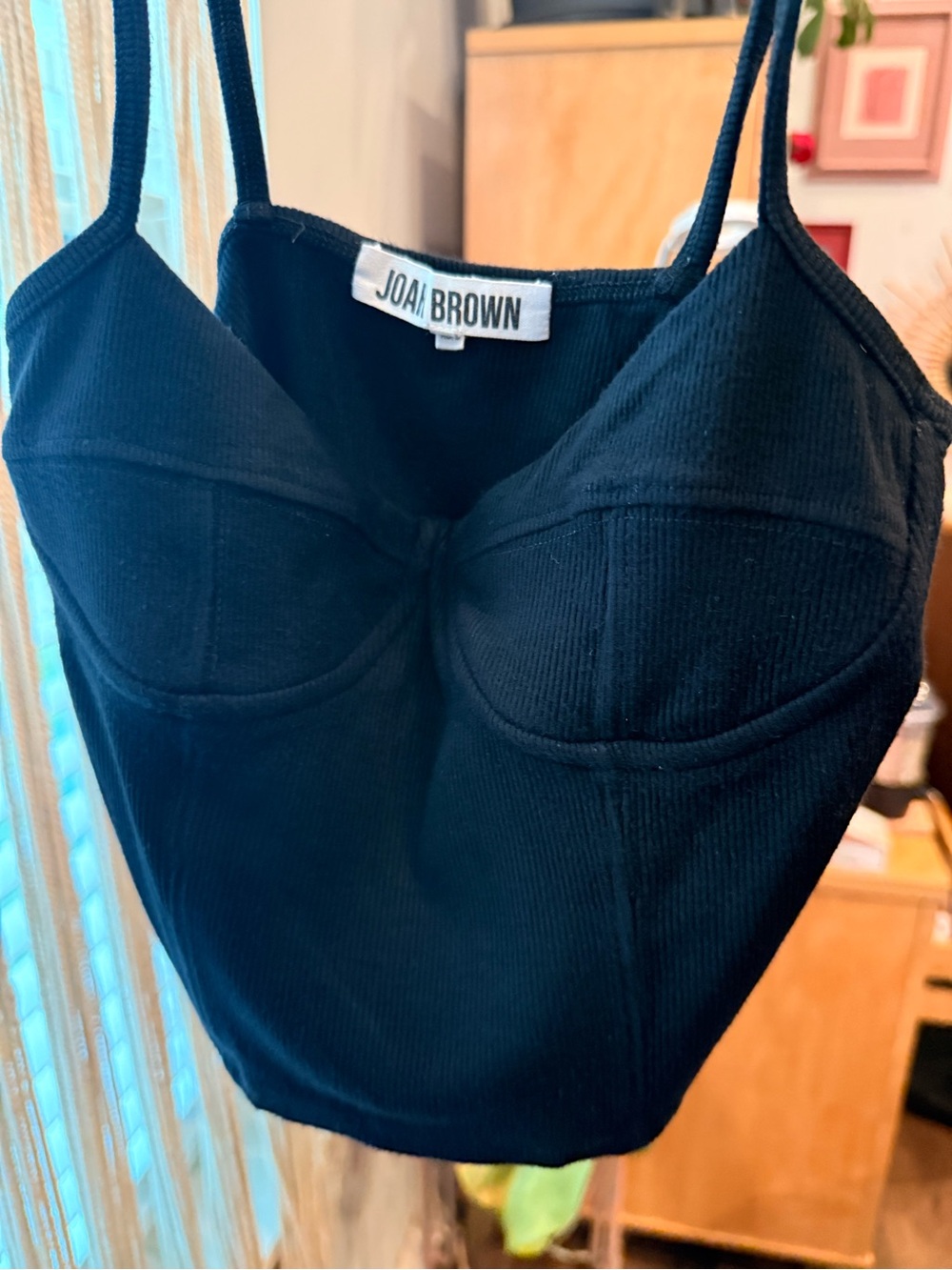 Joah Brown Seamed Corset Cami Black FlexRib - Picture 7 of 7